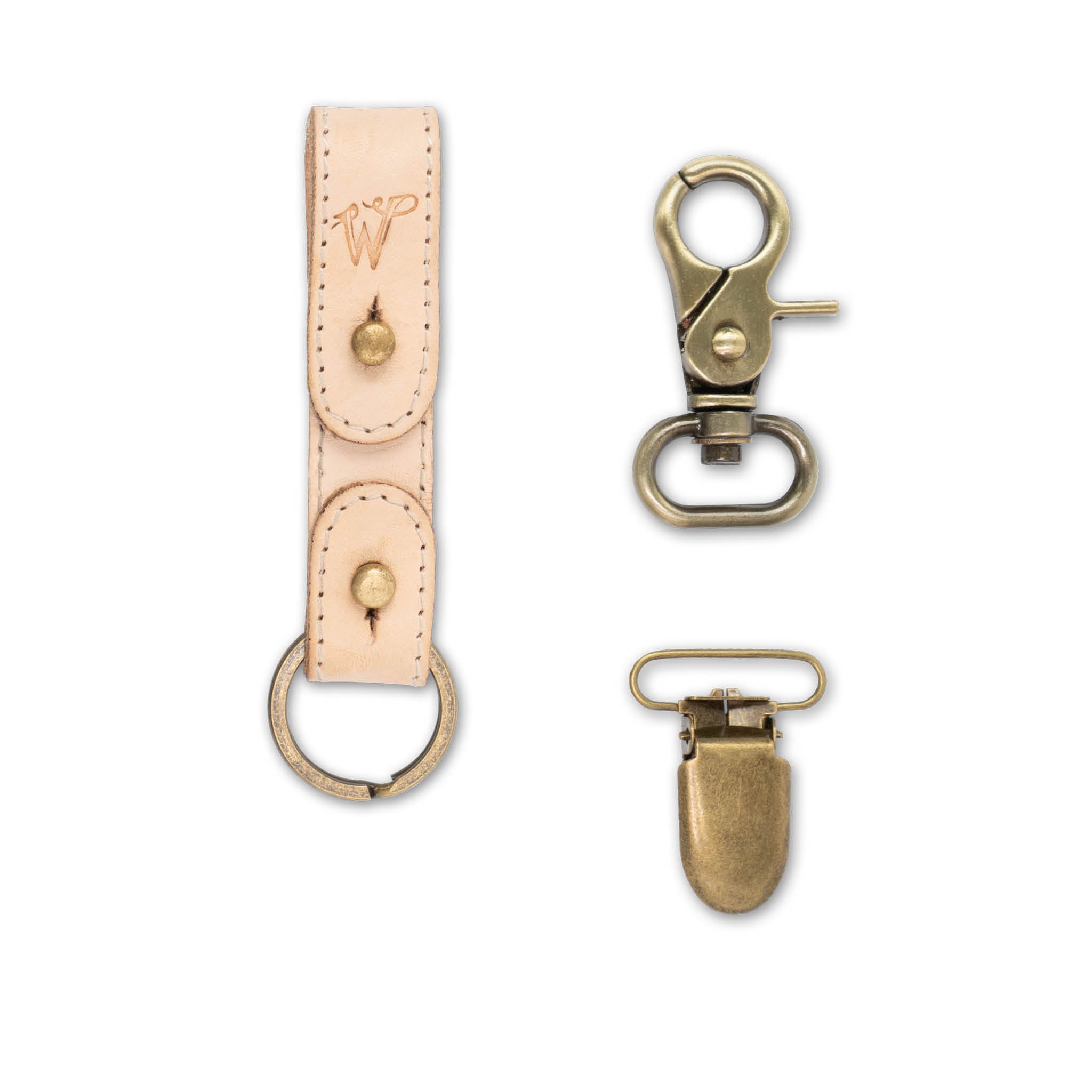 Porte-clés / Porte-chapeau Cuir Brut Surpiqué