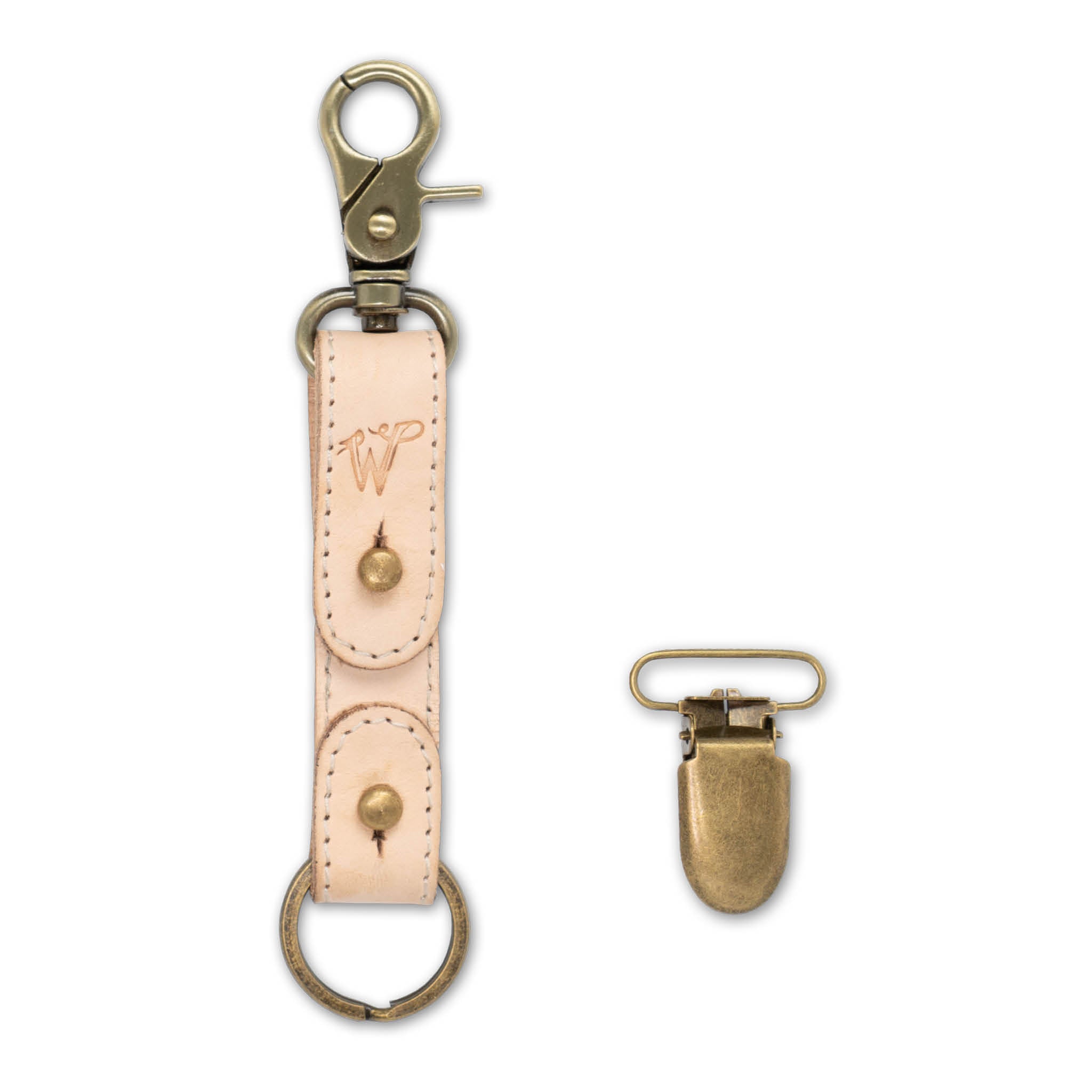 Porte-clés / Porte-chapeau Cuir Brut Surpiqué