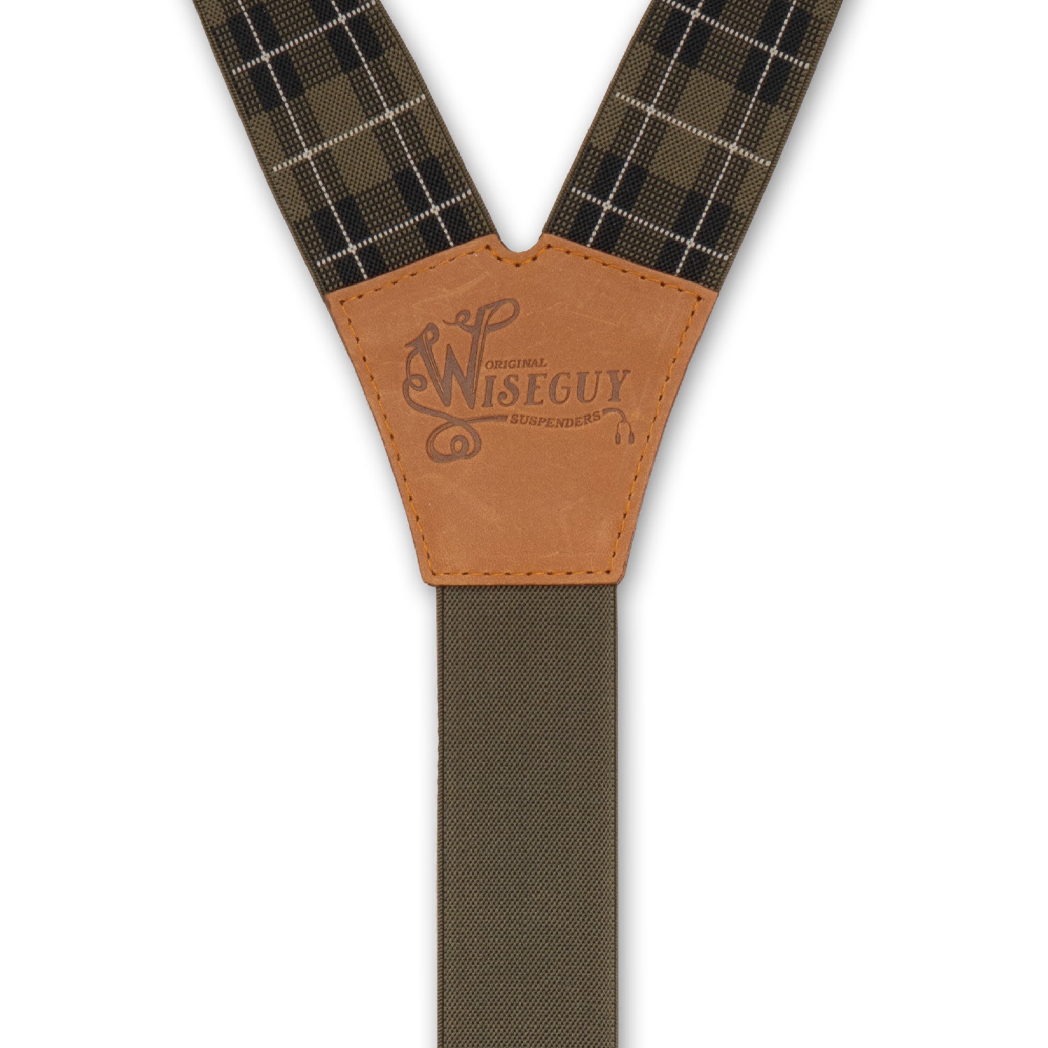 Tartan Olive-Noir Large Bretelles No. E5412