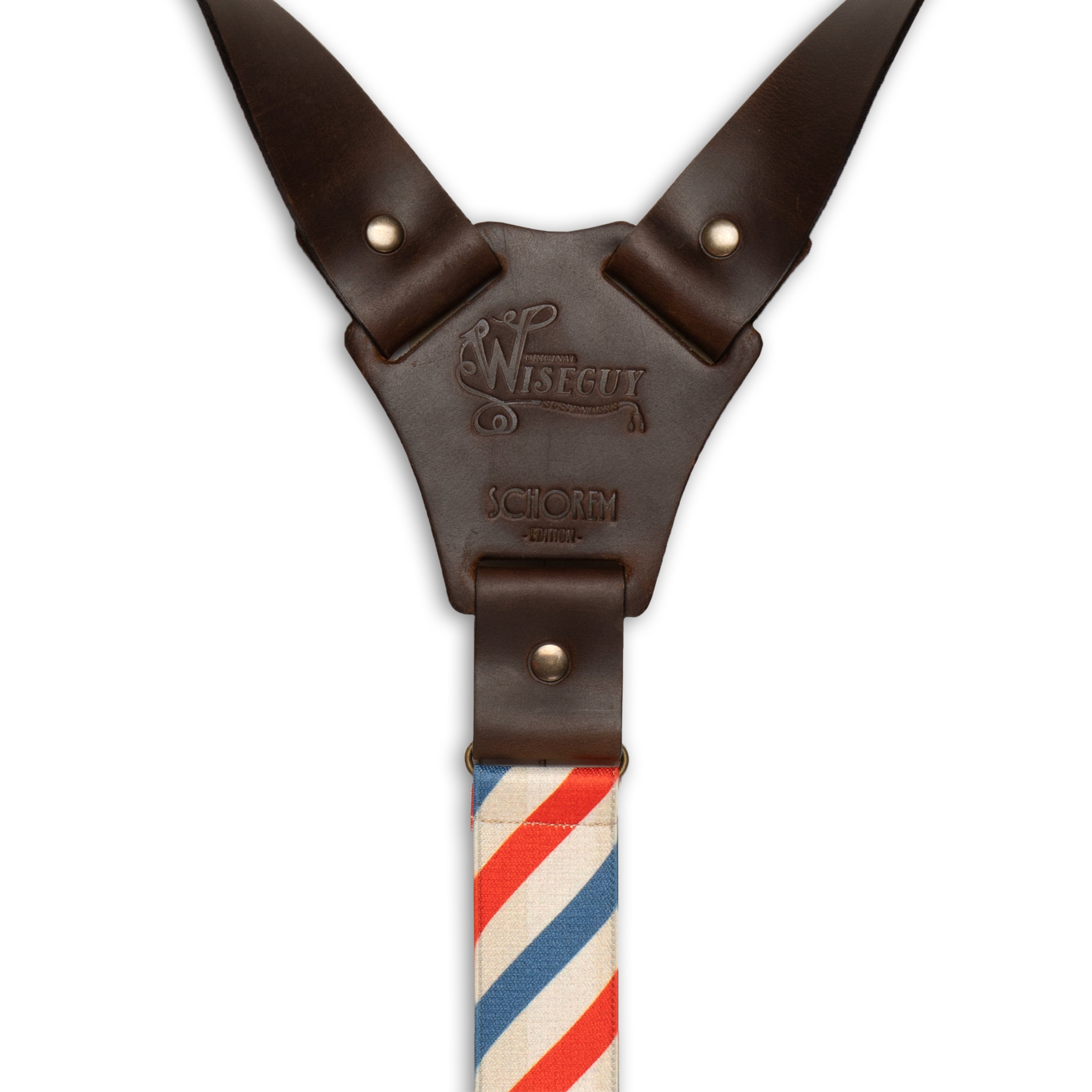 Crazy Horse Flex Schorem Barber Pole Marron Foncé Large Bretelles No. F2123