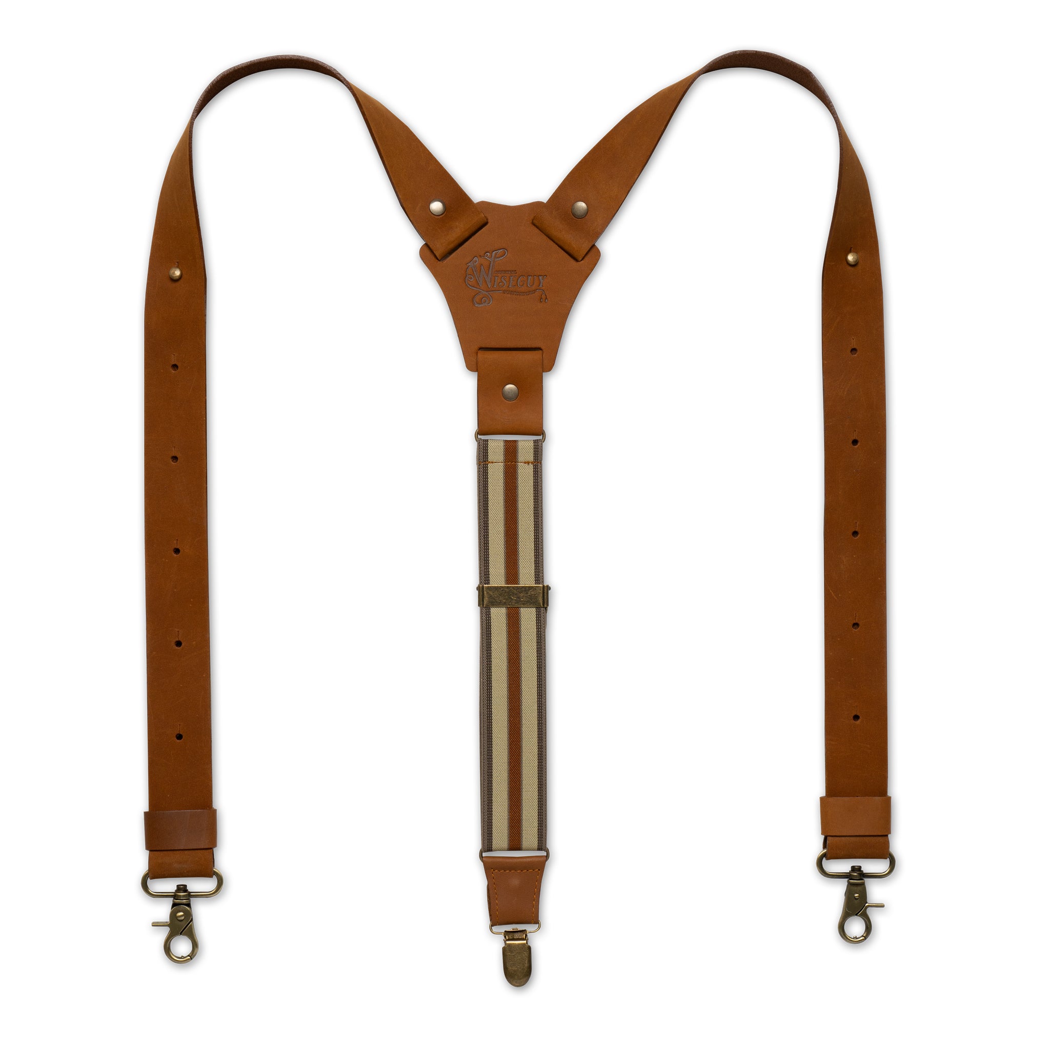 Crazy Horse Flex Marron Camel Rayées Large Bretelles No. F2125