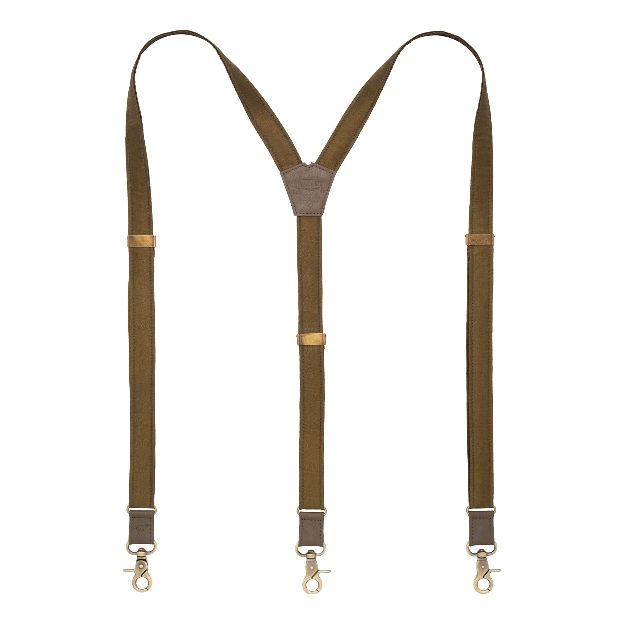 Bretelles fines en soie The Pathfinder vert olive n° G7115