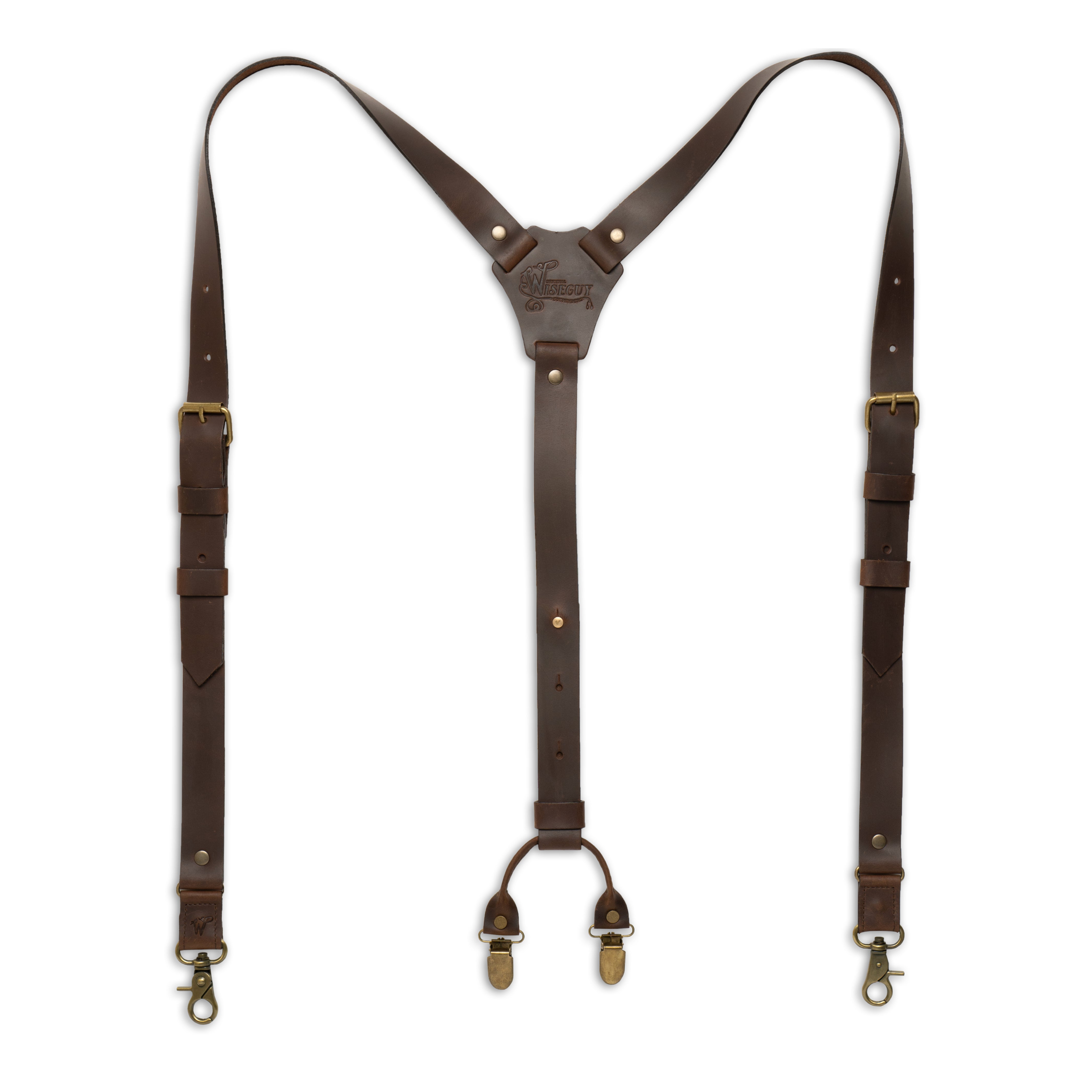 Crazy Horse Buckle Marron Foncé Slim Bretelles No. L2012