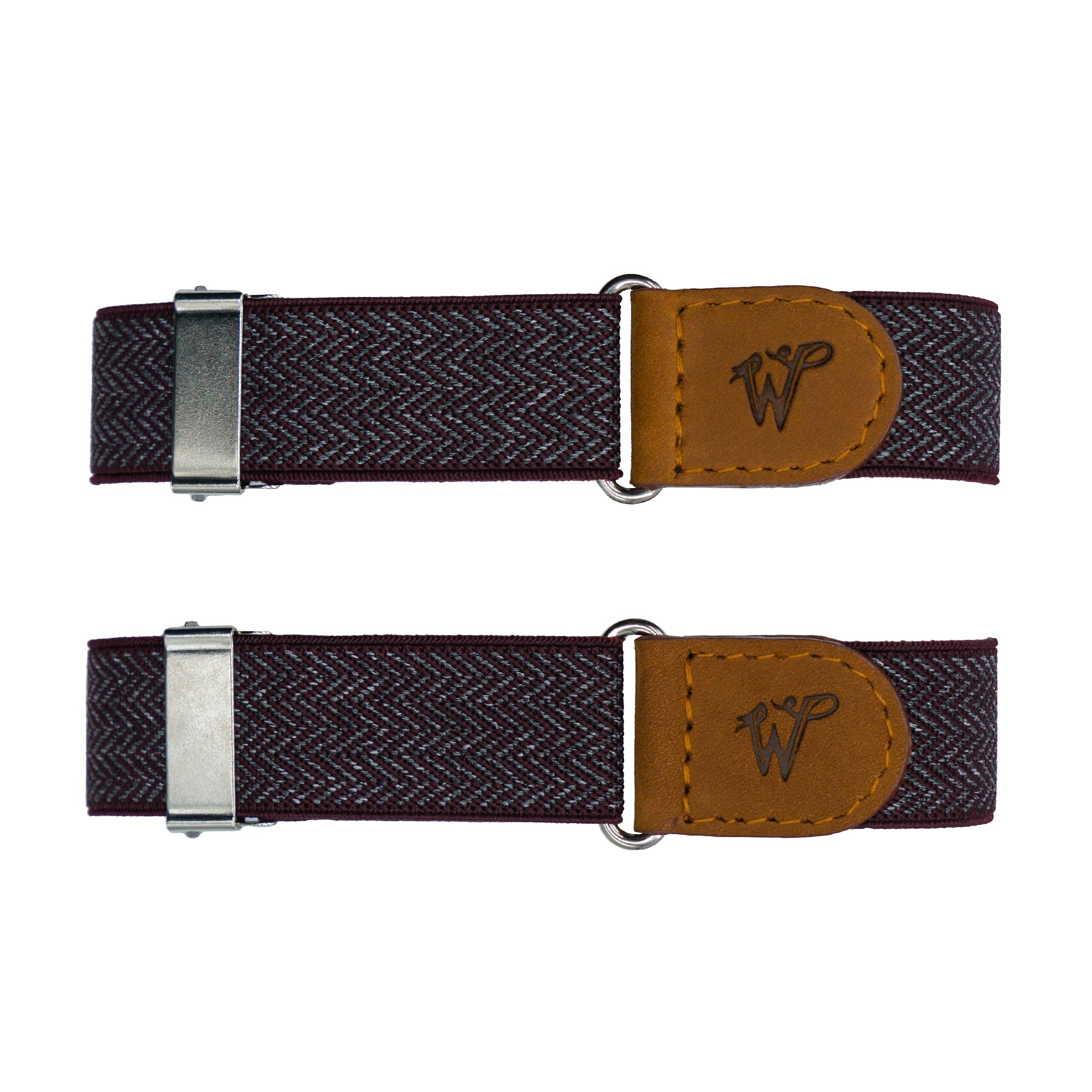 Sleeve Garters Herringbone Burgundy No. S5114