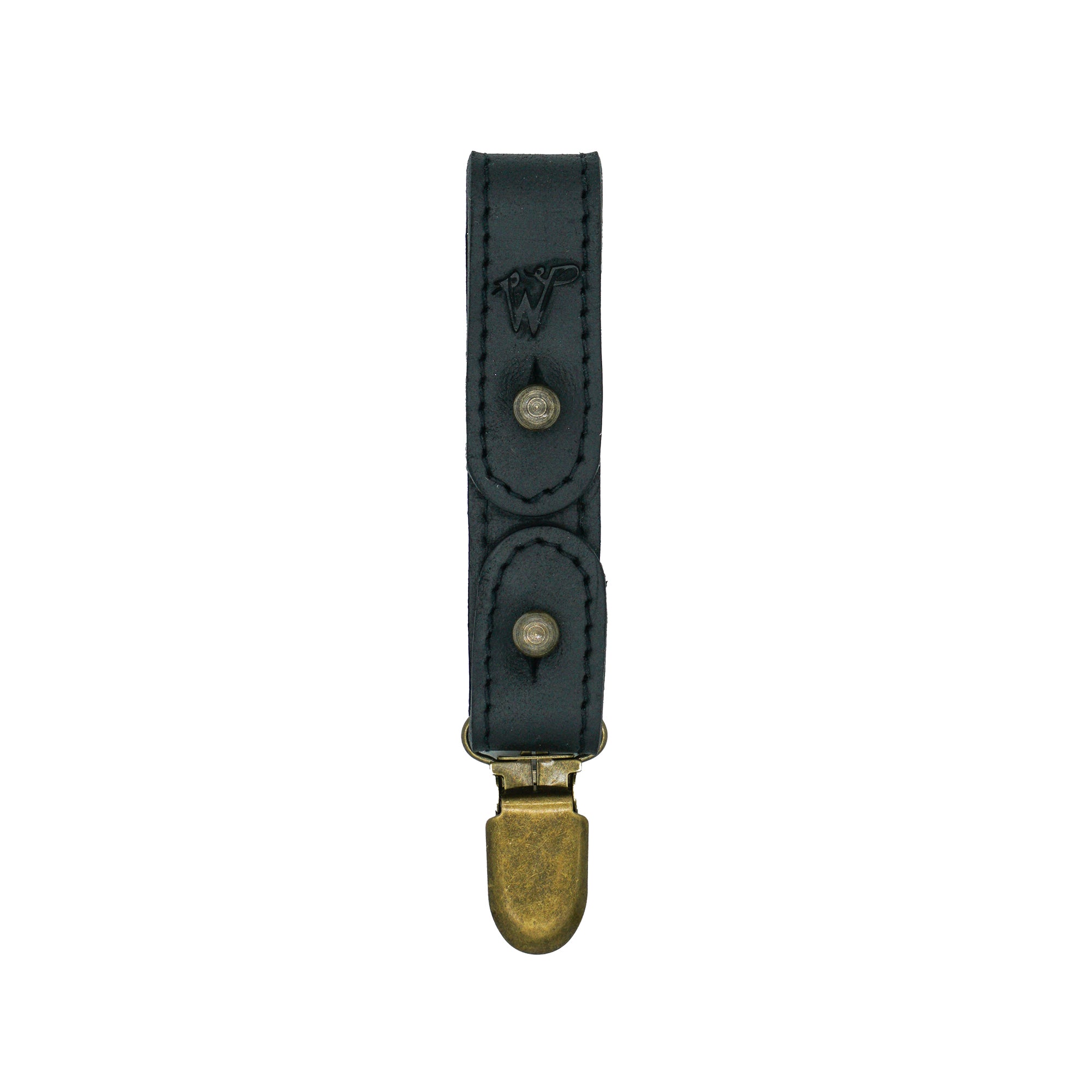 Porte-clés / Porte-chapeau Cuir Surpiqué Noir No. A8017