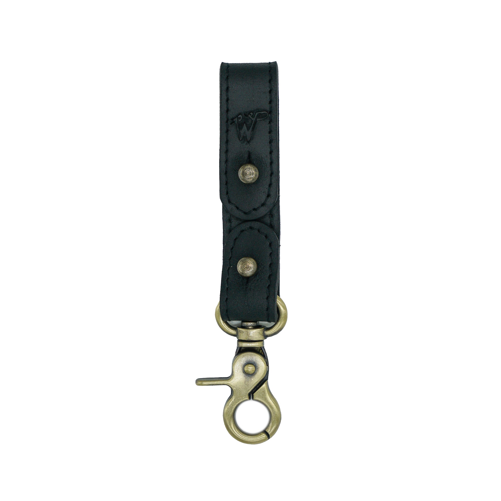 Porte-clés / Porte-chapeau Cuir Surpiqué Noir No. A8017