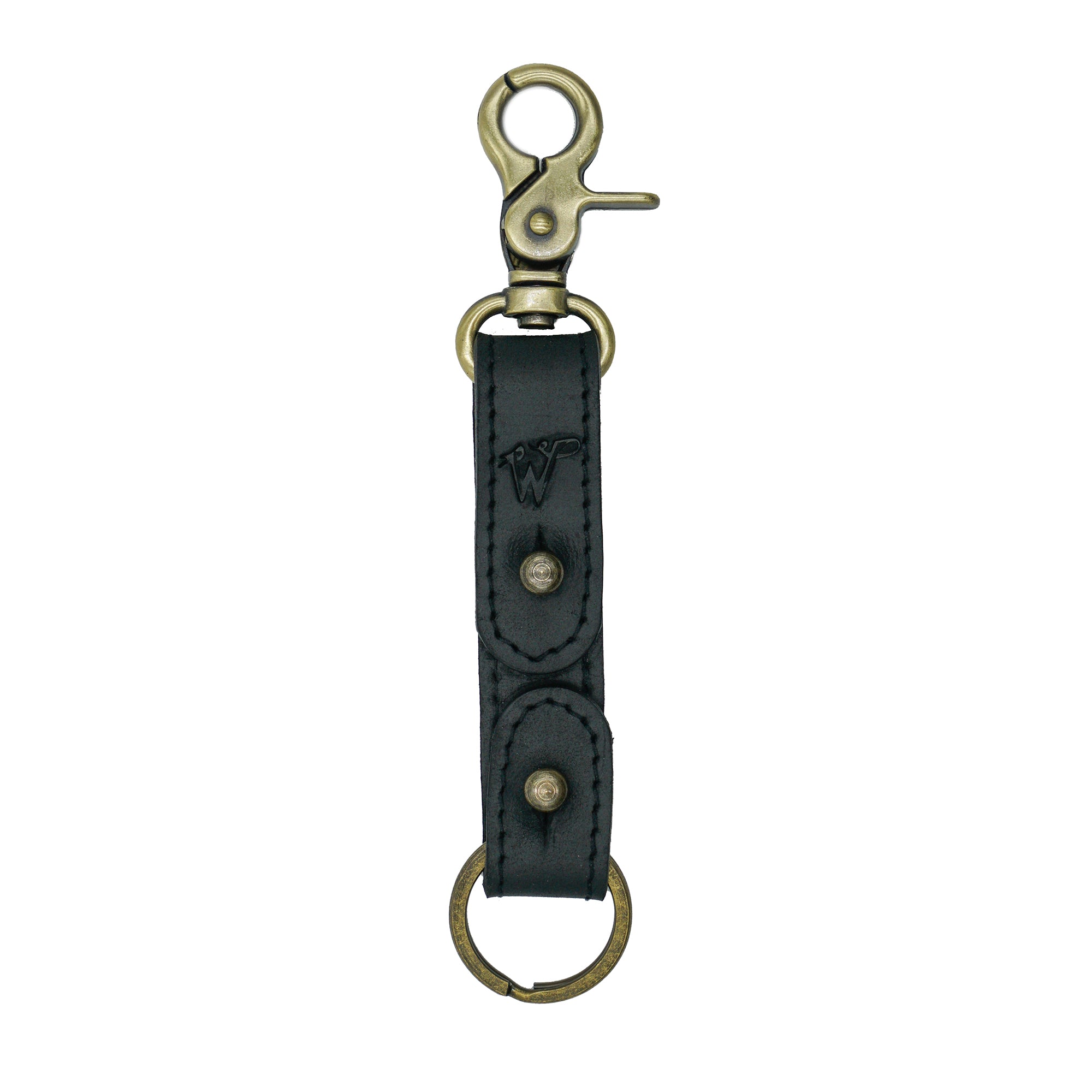 Porte-clés / Porte-chapeau Cuir Surpiqué Noir No. A8017