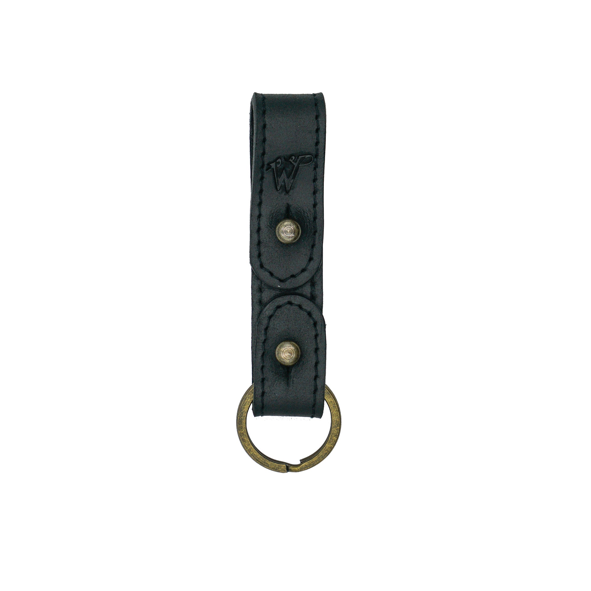 Porte-clés / Porte-chapeau Cuir Surpiqué Noir No. A8017