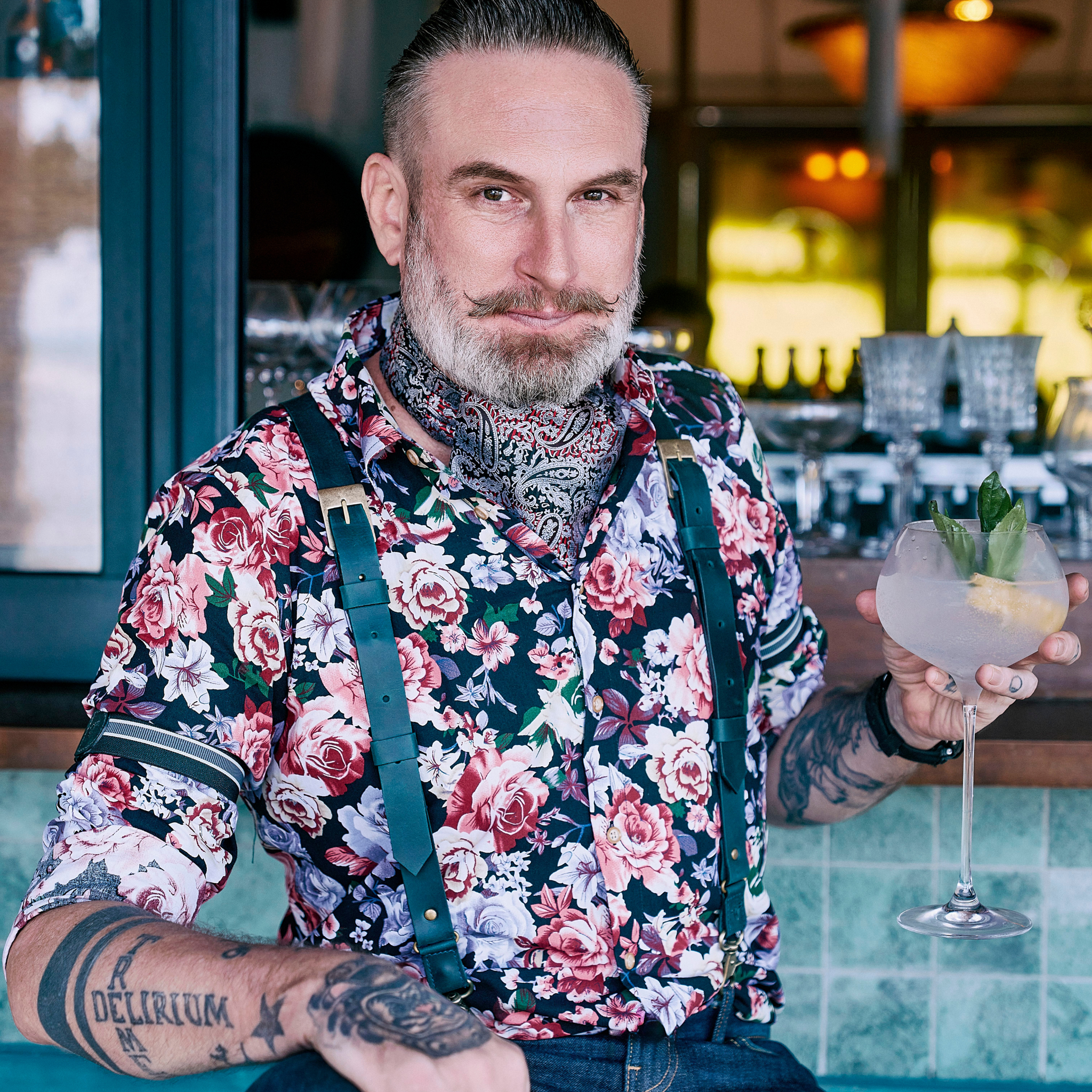 Dakota Vert Olive Slim Bretelles No. L2014