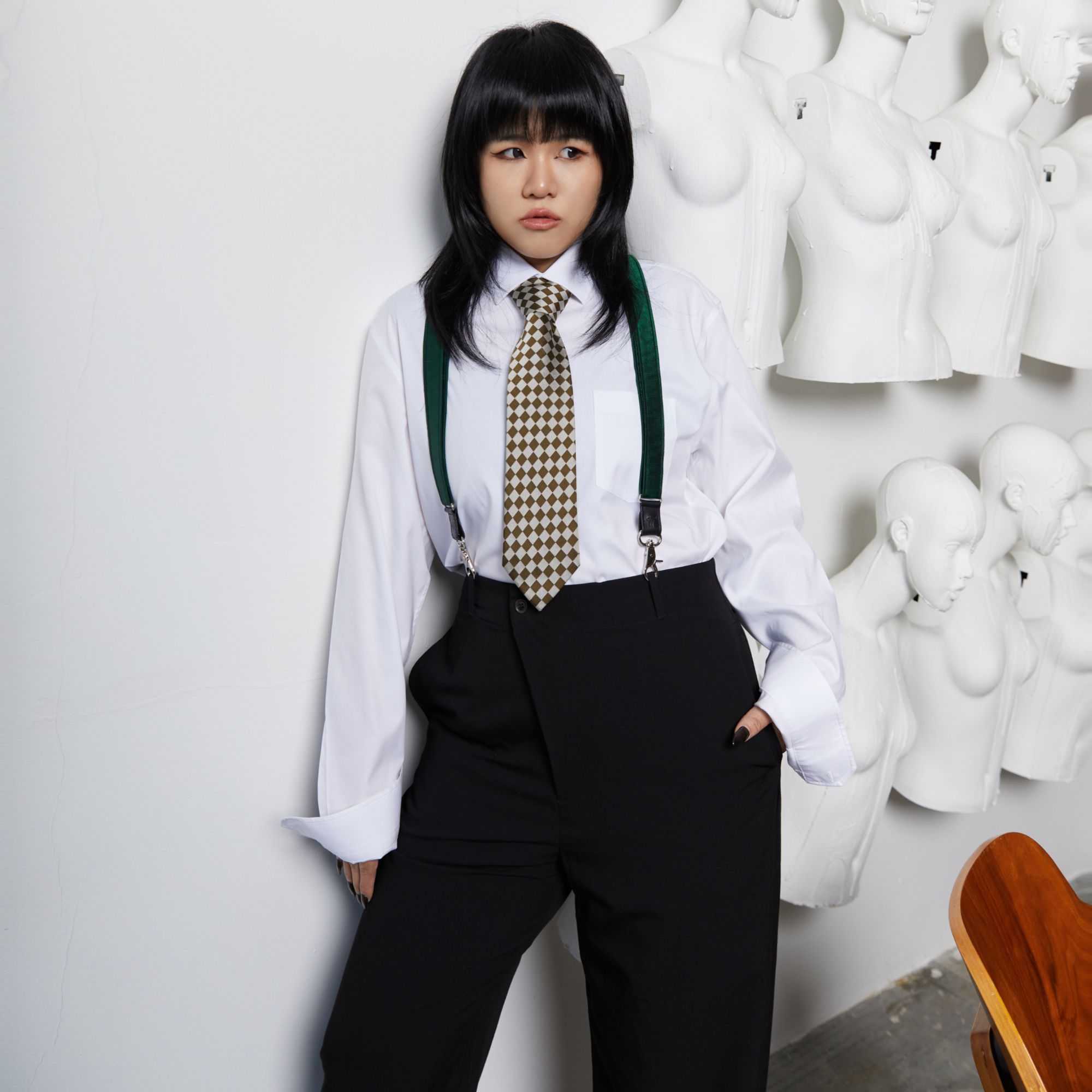 Silk The Highwayman Green Slim Suspenders No. G7110