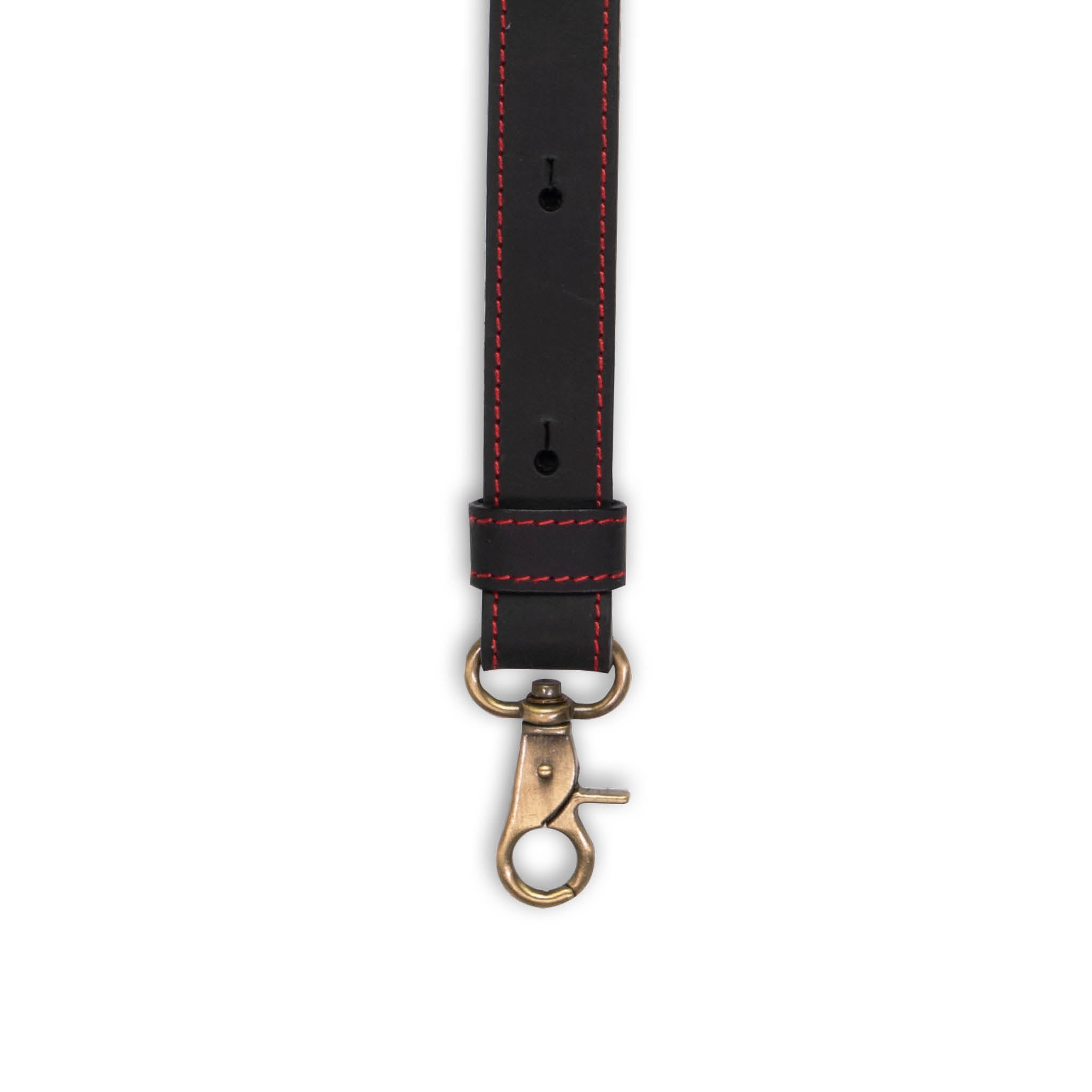 Crazy Horse Stitched Black Red Slim Suspenders No. L2213