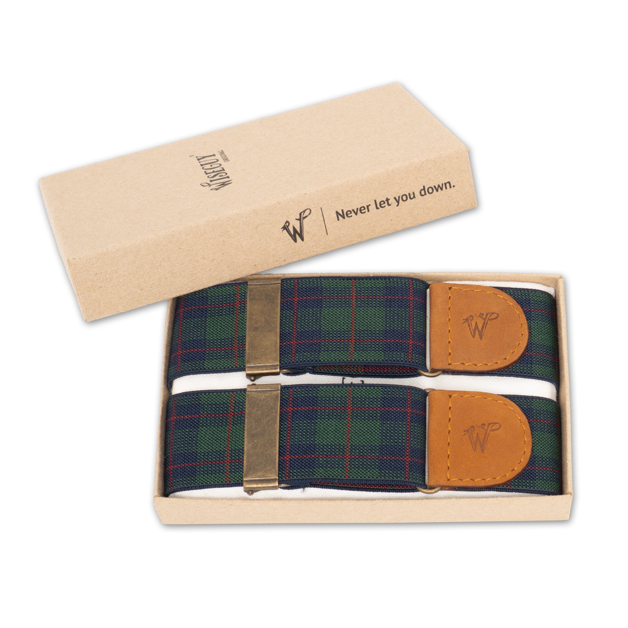 Jarretières de Manches Tartan Vert-Marine-Rouge No. S5411