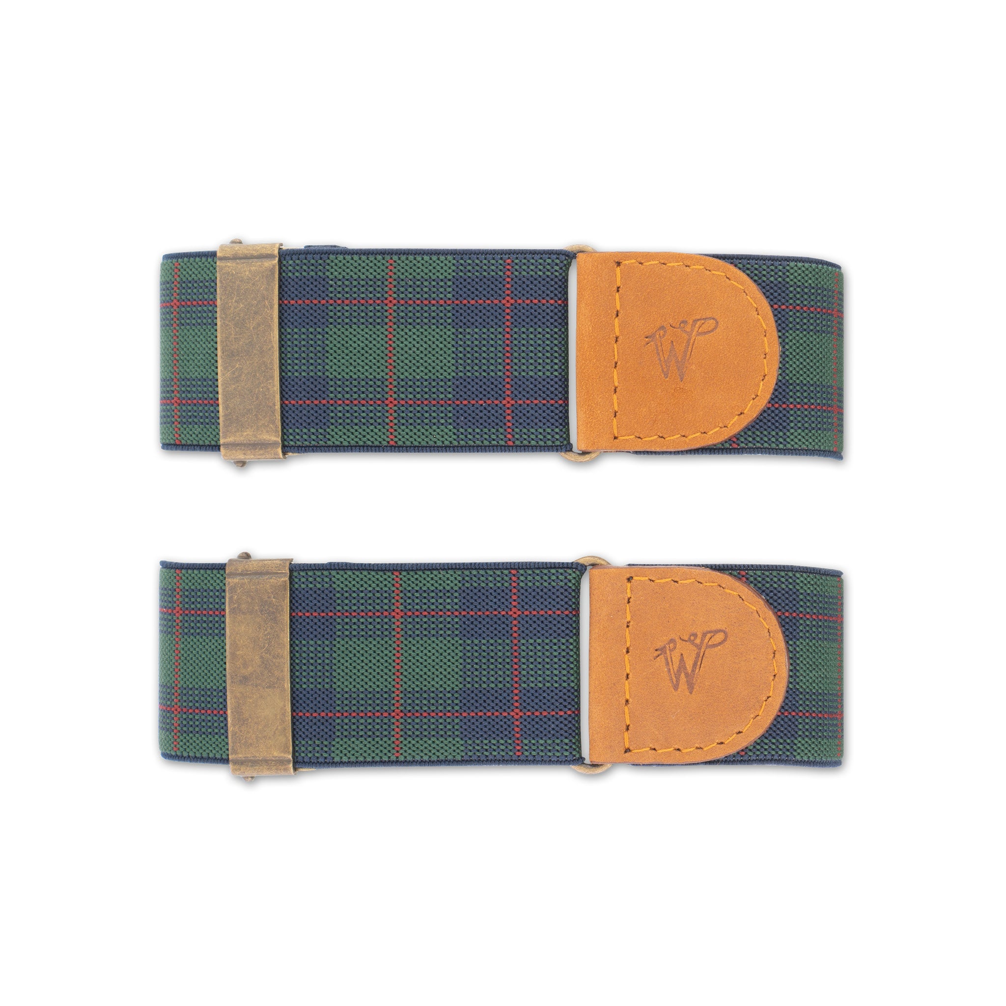 Jarretières de Manches Tartan Vert-Marine-Rouge No. S5411