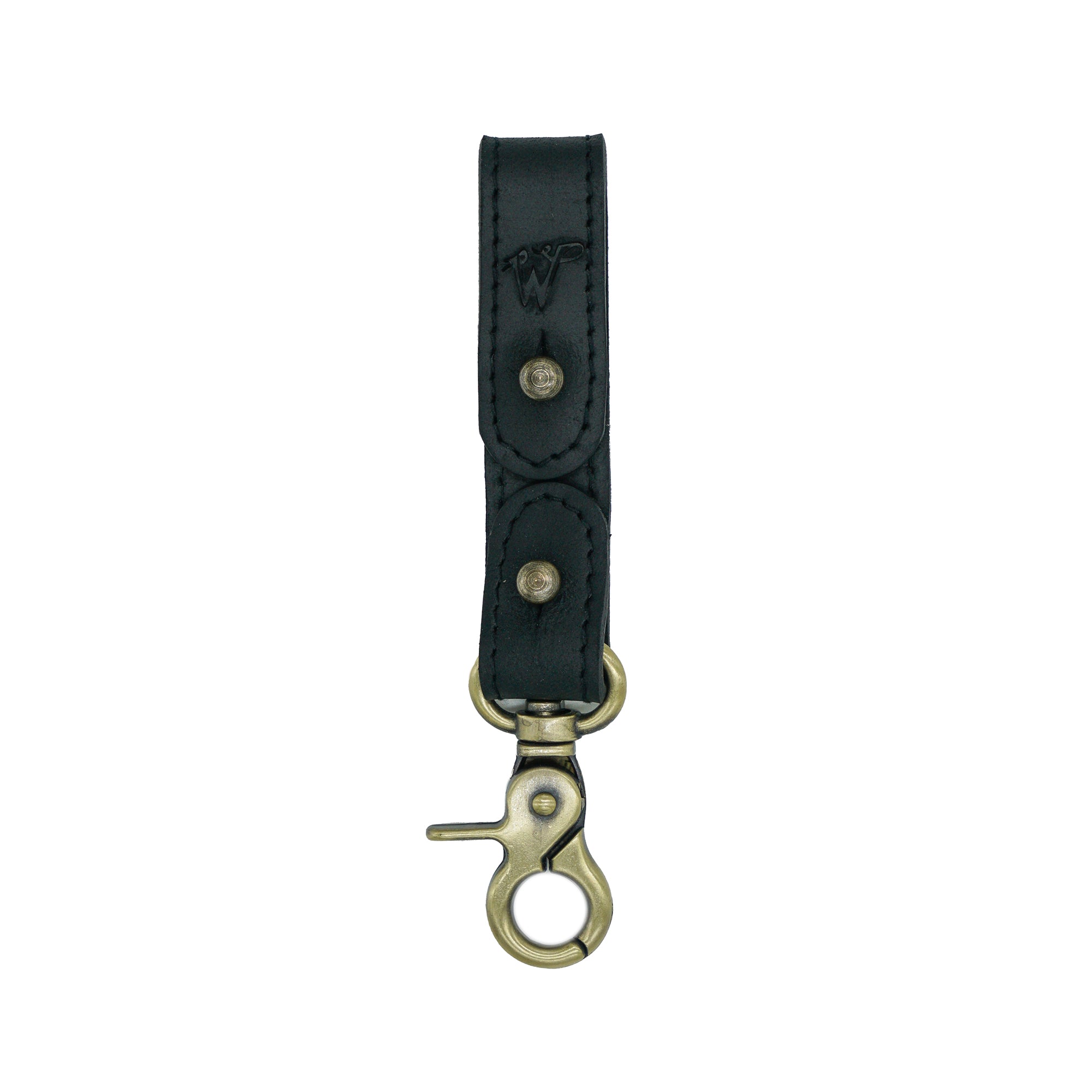 Keyring / Hat-holder Black Stitched Leather No. A8017