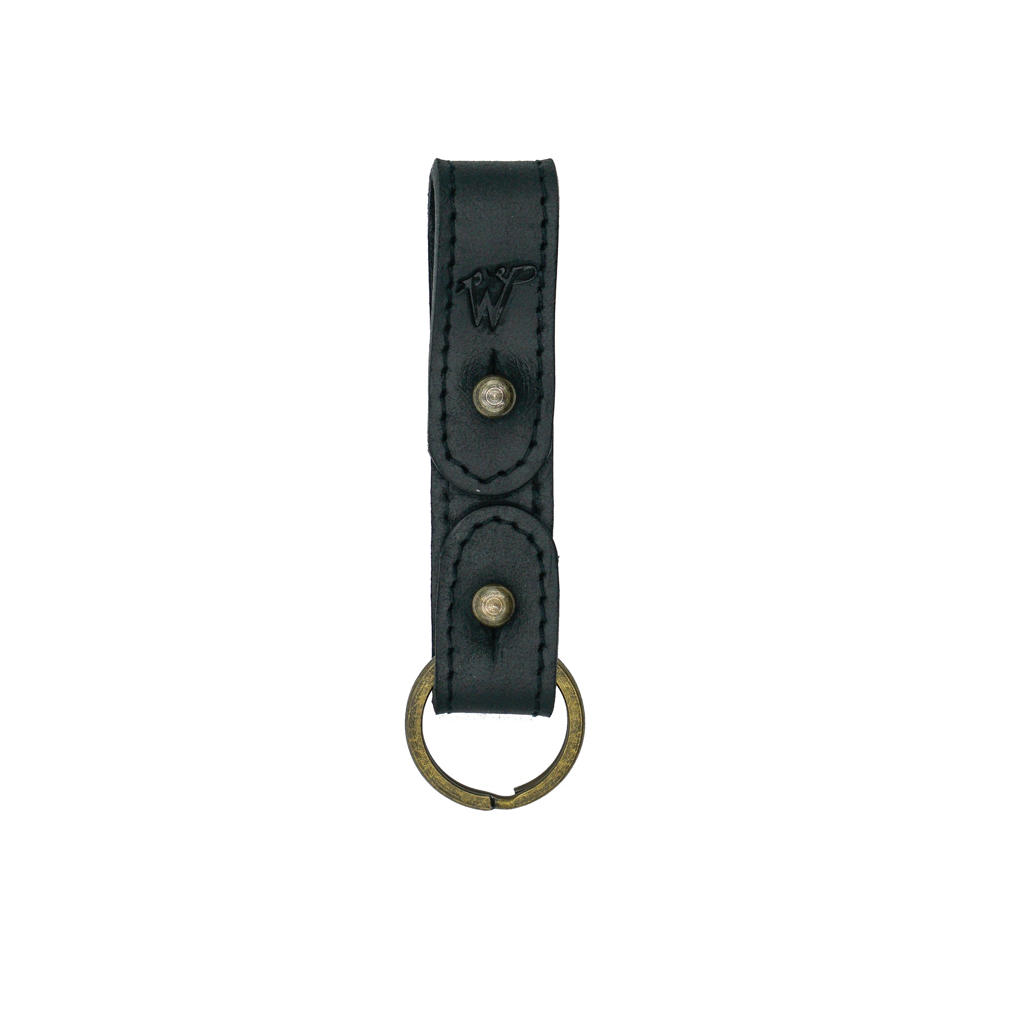 Porte-clés / Porte-chapeau Cuir Surpiqué Noir N° A8017